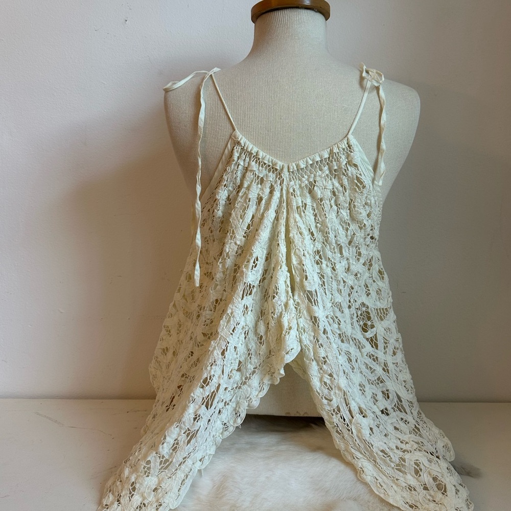 Free People Cream Lace Halter Top - Picture 6 of 13